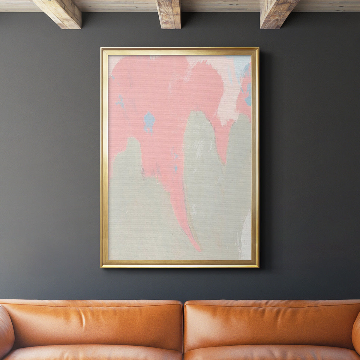 Blushing Abstract IV - Modern Framed Canvas Print