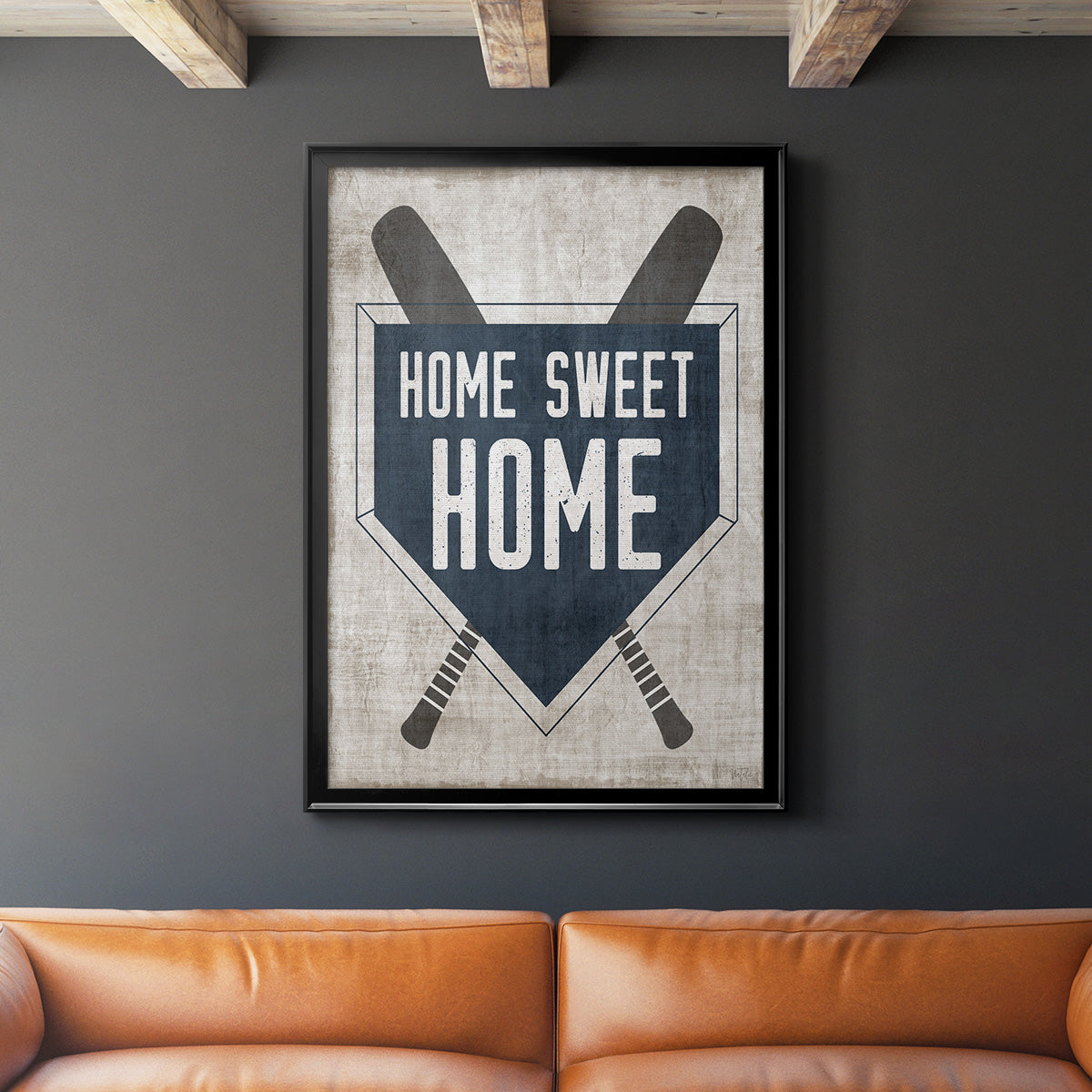 Home Sweet Home Base - Modern Framed Canvas Print