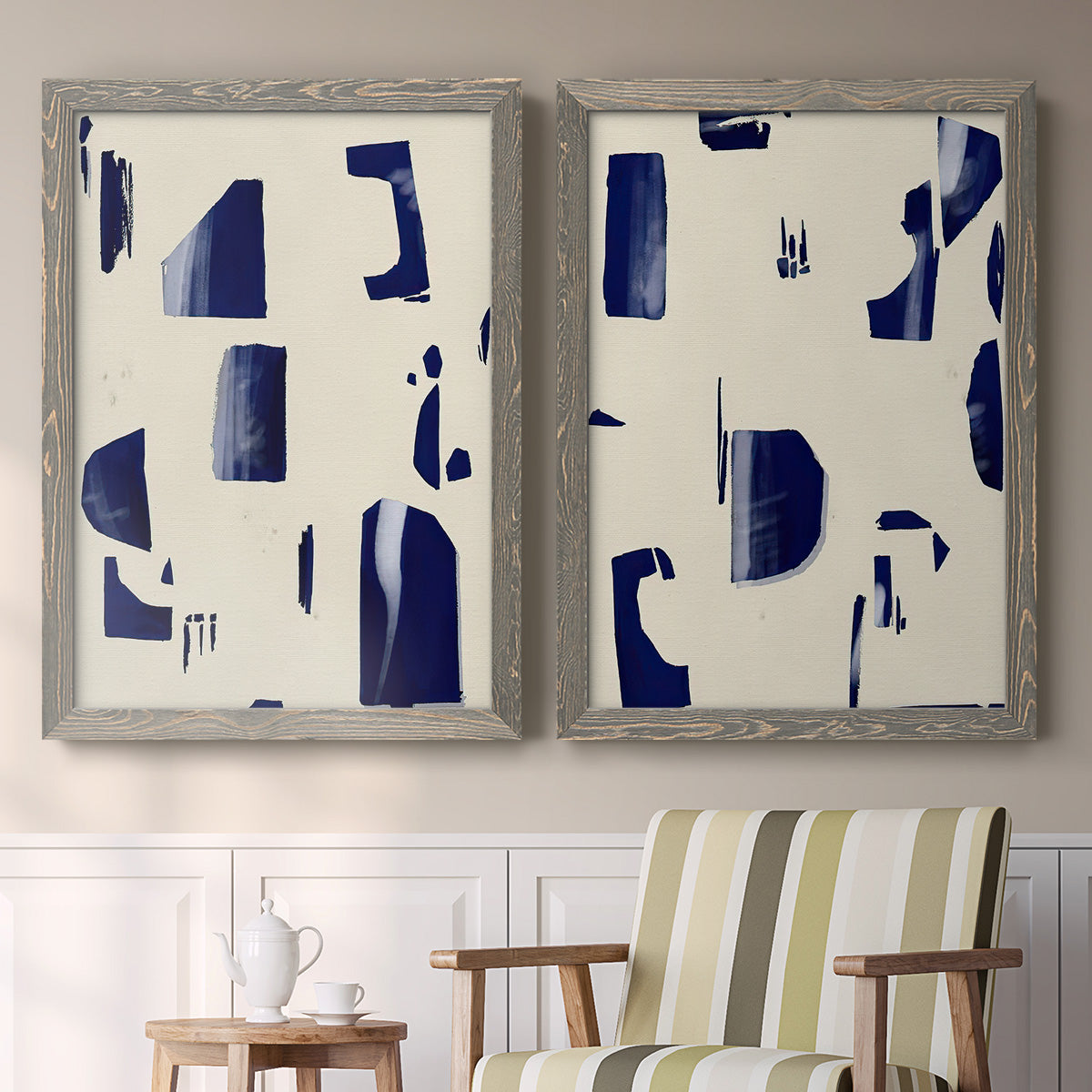 Fragment Abstraction I - Premium Framed Canvas 2 Piece Set - Ready to Hang