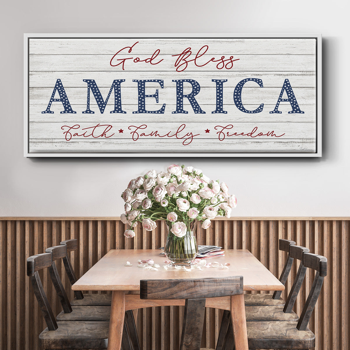 God Bless America - Floater Framed Canvas Print