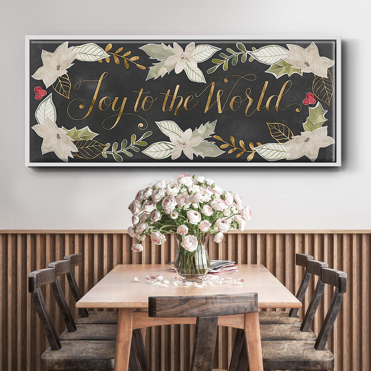 Gilded Christmas Collection D - Floater Framed Canvas Print