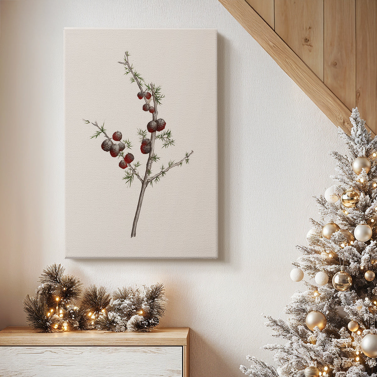 Pearled Yule Promise - Canvas Art Print