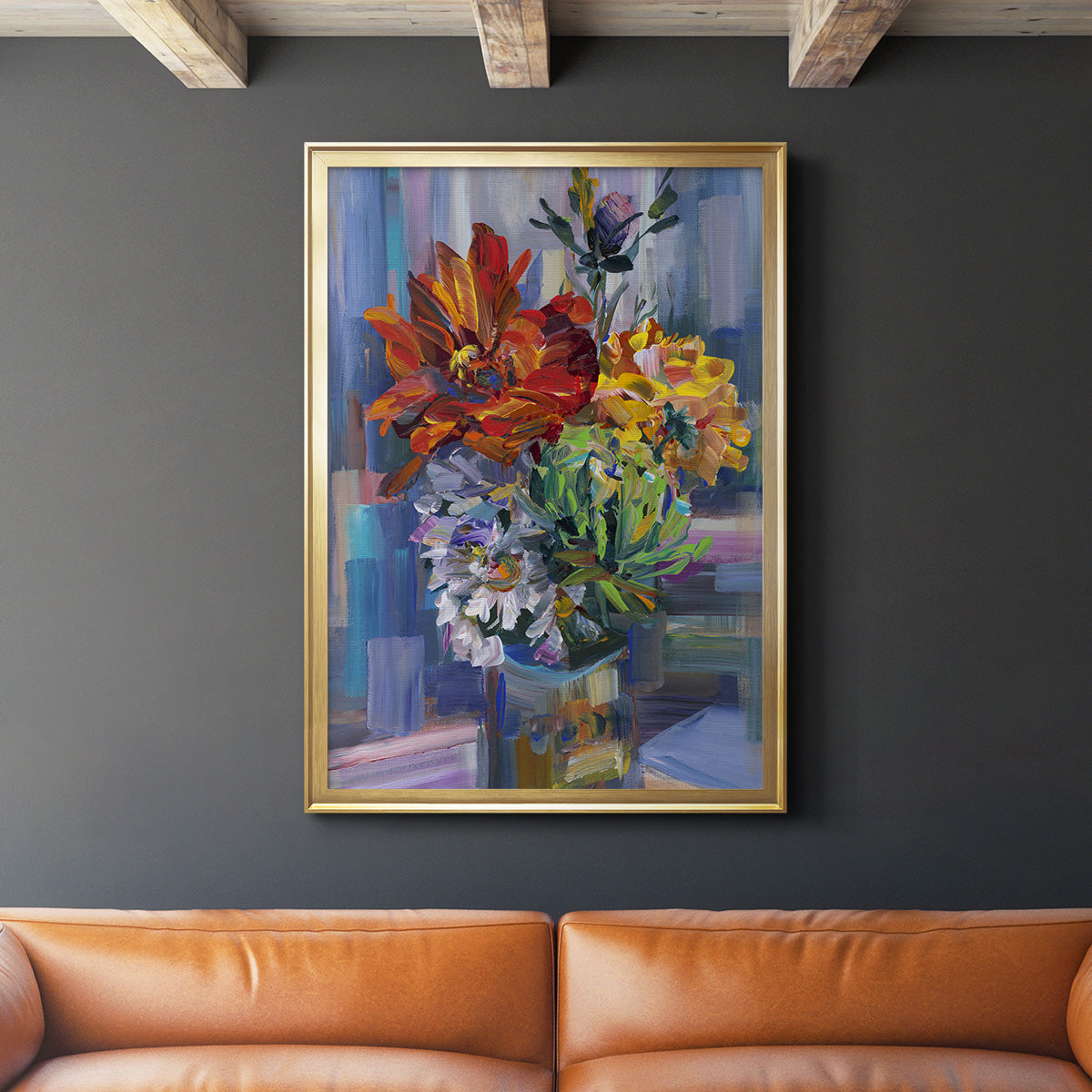 Modern Bouquet - Modern Framed Canvas Print