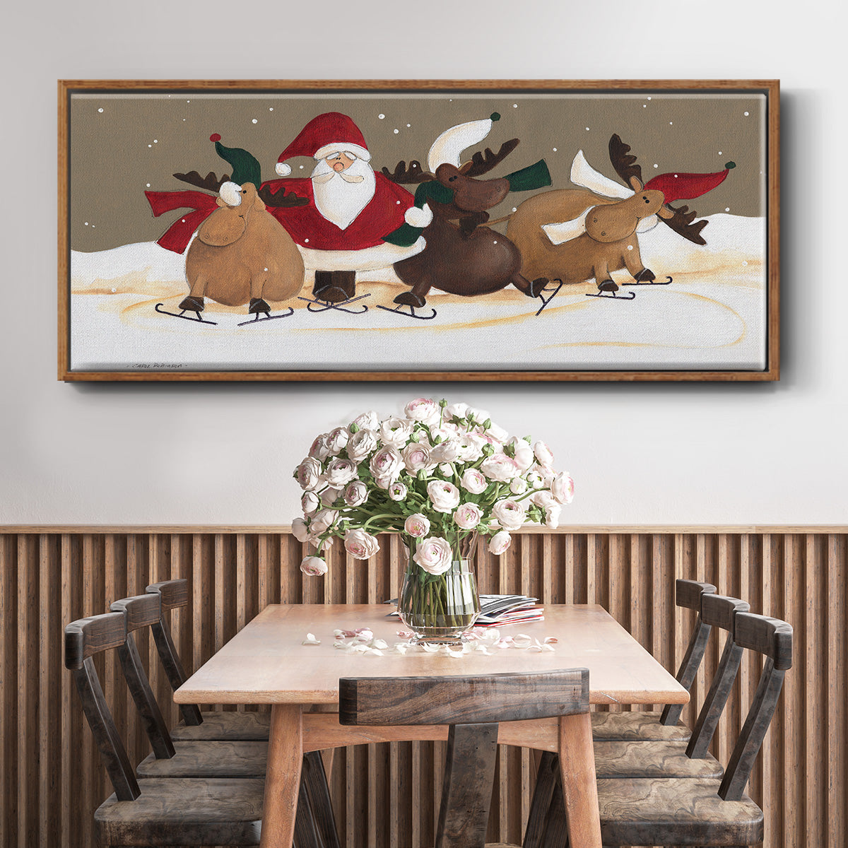 Skater Chorus Line - Floater Framed Canvas Print