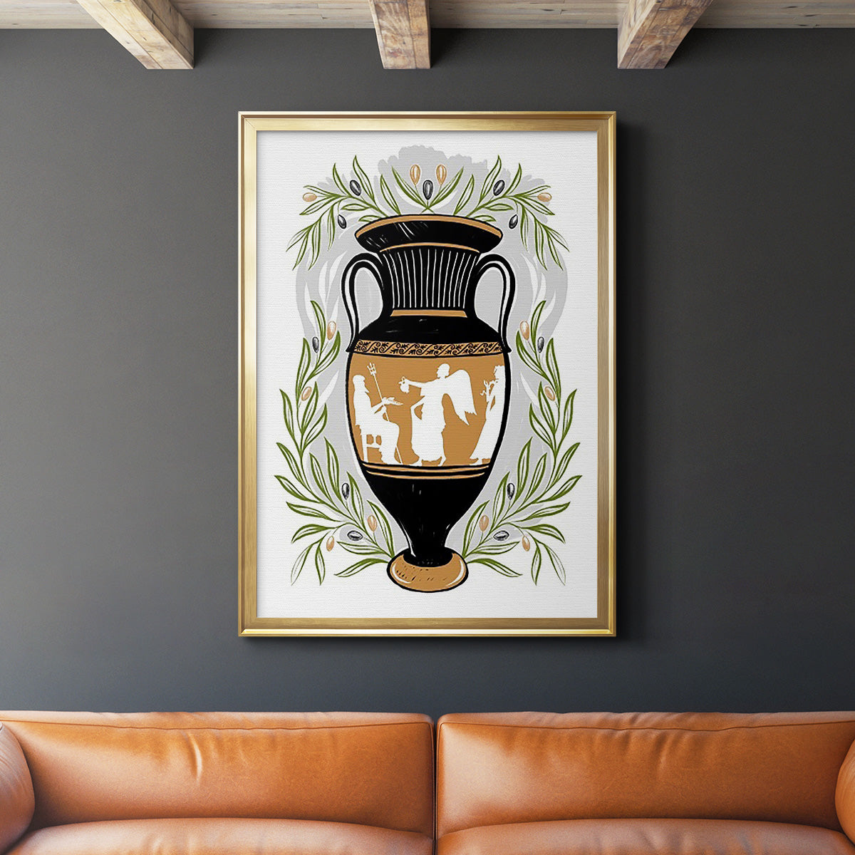 Greek Vases II - Modern Framed Canvas Print