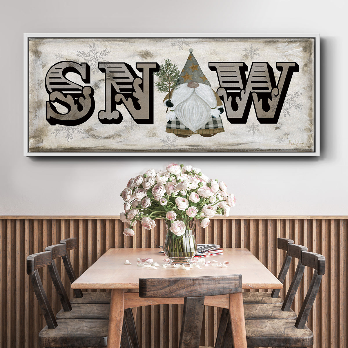 Winter Wonderland Friend Snow - Floater Framed Canvas Print