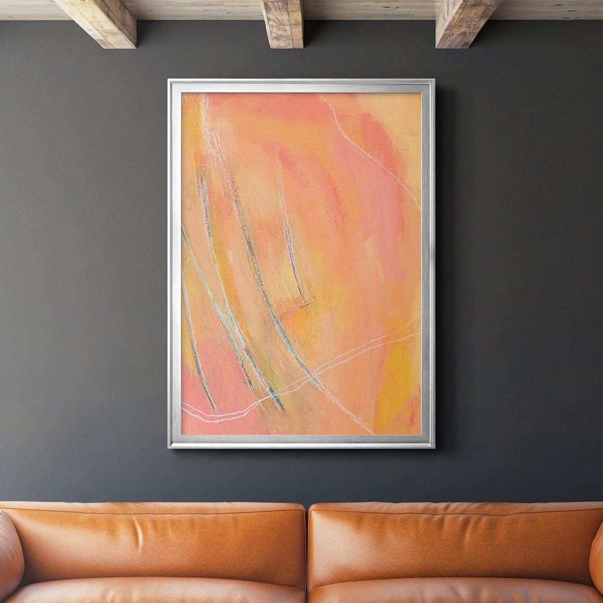 Peach Bliss I - Modern Framed Canvas Print