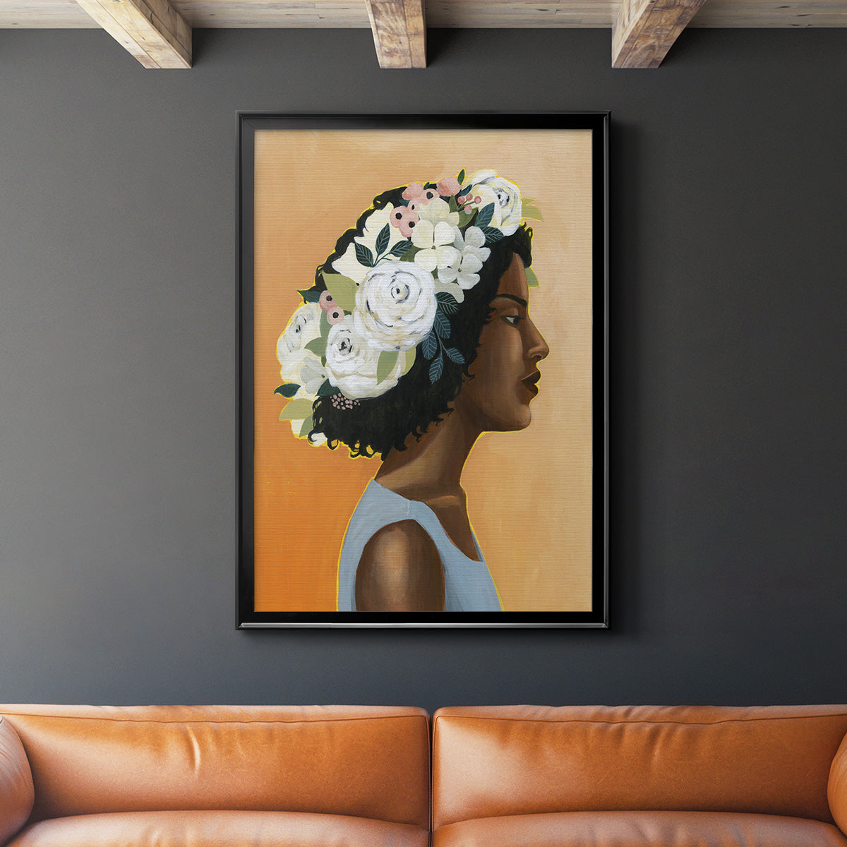 Modern Laurel I - Modern Framed Canvas Print