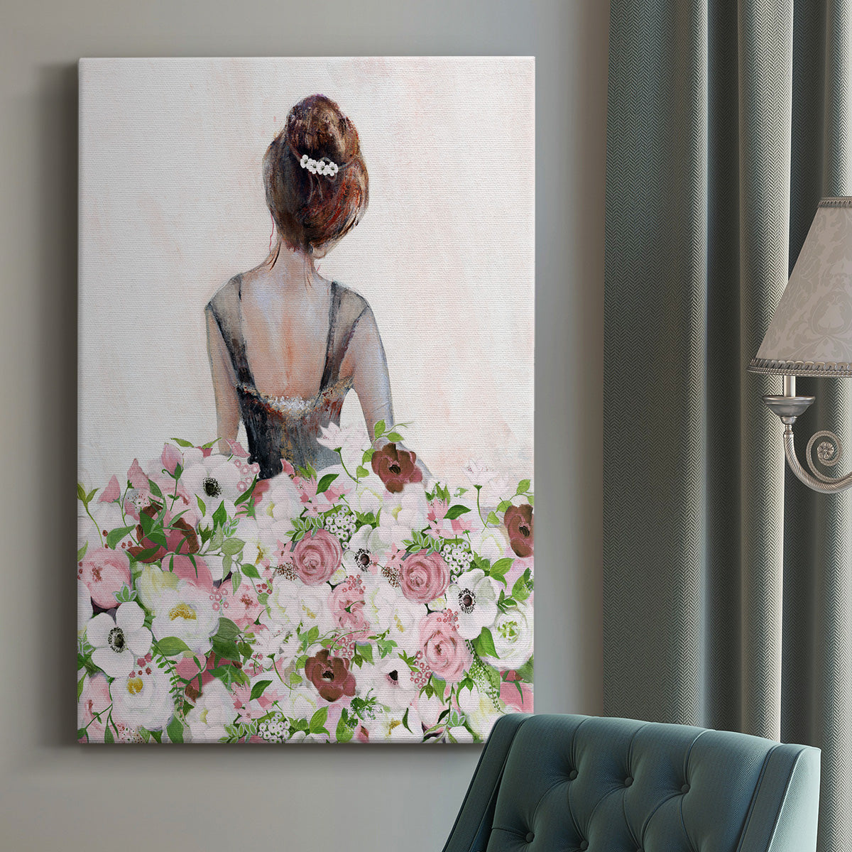 Beautiful Floral Contemplation I Premium Gallery Wrapped Canvas - Ready to Hang