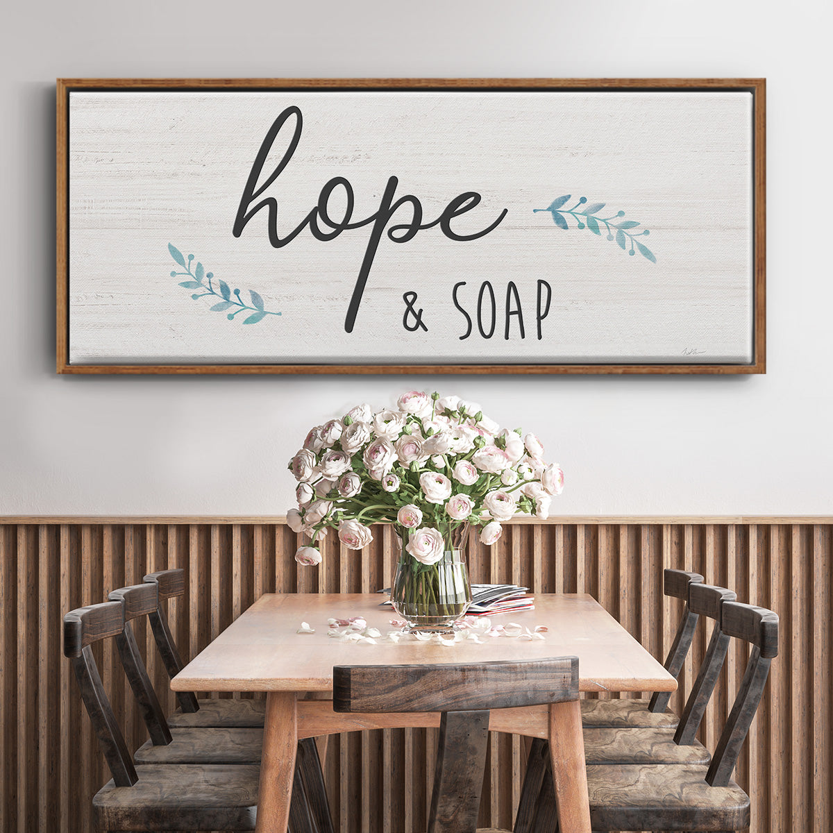 Hope & Soap - Floater Framed Canvas Print