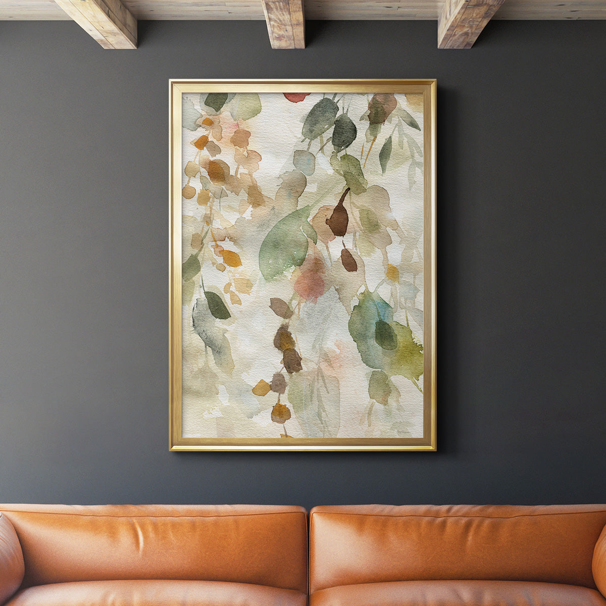 Cascading Nature I - Modern Framed Canvas Print