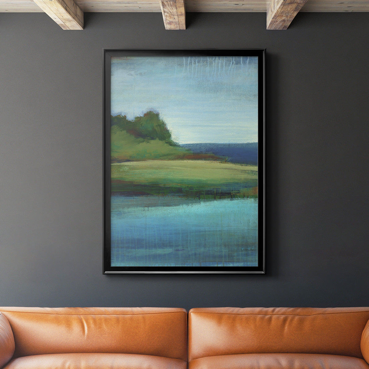 Silent Lakeside I - Modern Framed Canvas Print