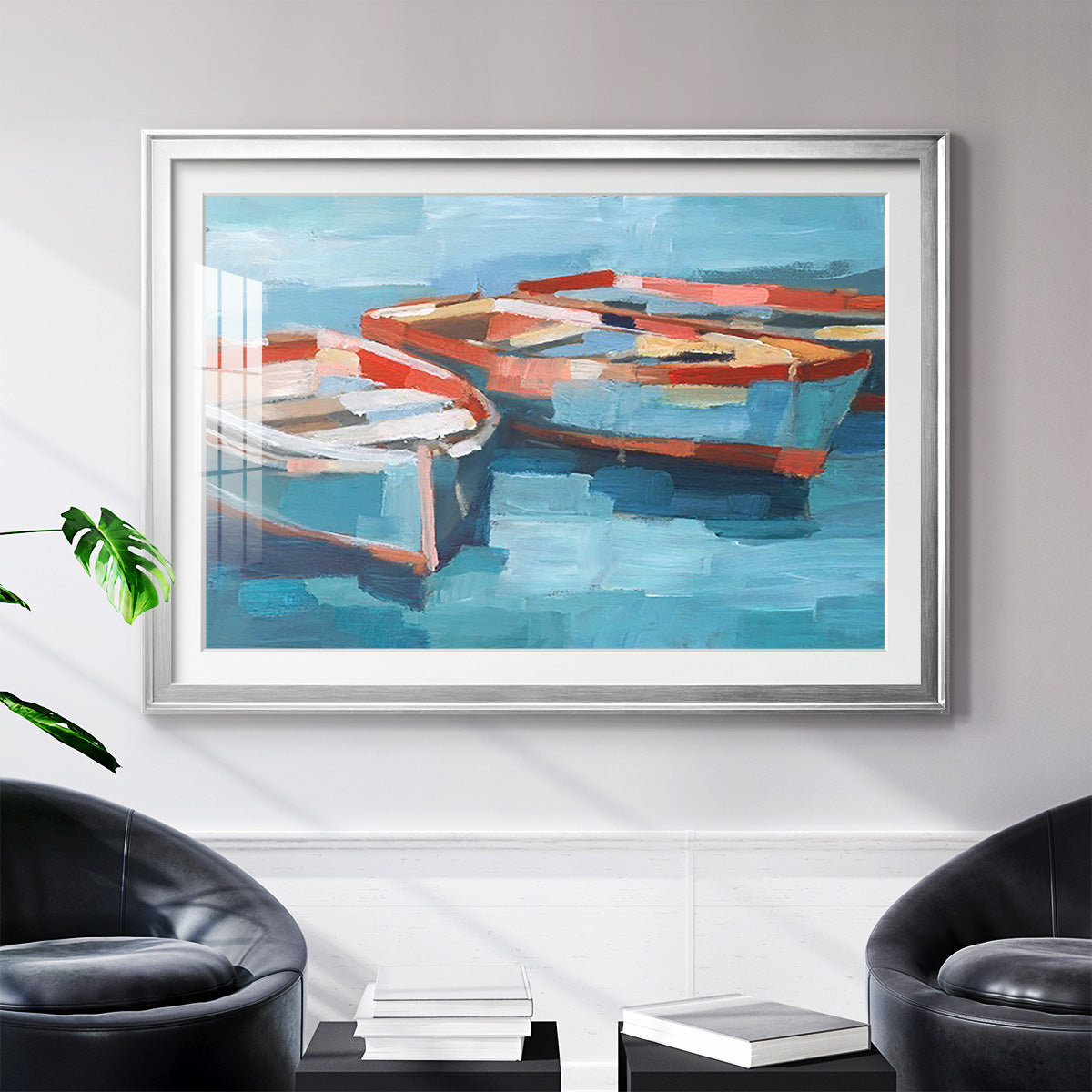 Primary Boats II - Modern Framed Art Print