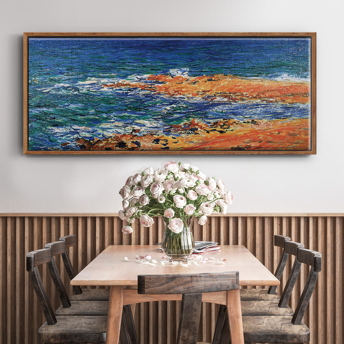 The 'Big Blue' Sea in Antibes, 1888 - Floater Framed Canvas Print