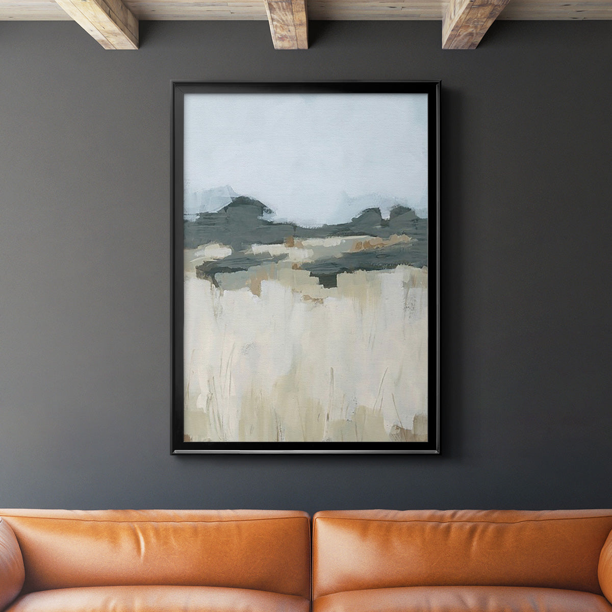 Brushstroke Badlands II - Modern Framed Canvas Print