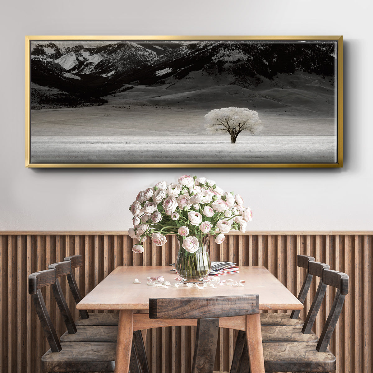 Solitary Tree - Floater Framed Canvas Print