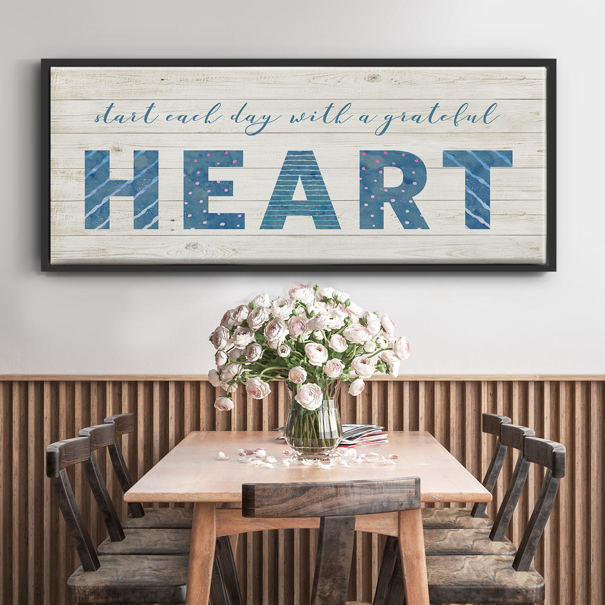 Grateful Heart - Floater Framed Canvas Print