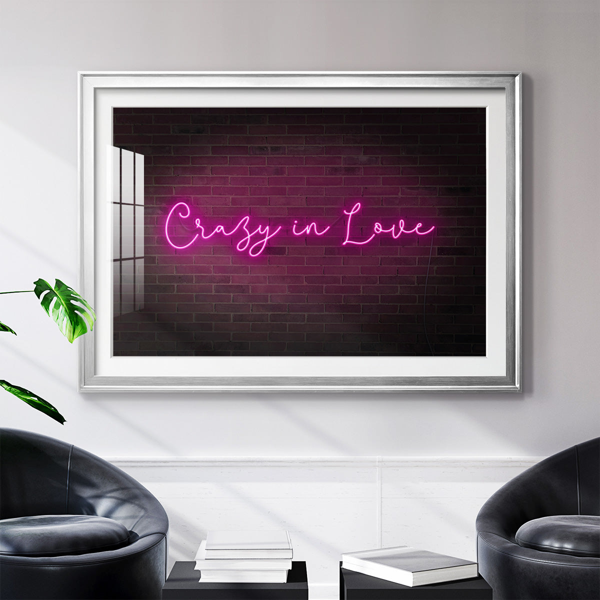 Neon Love II - Modern Framed Art Print