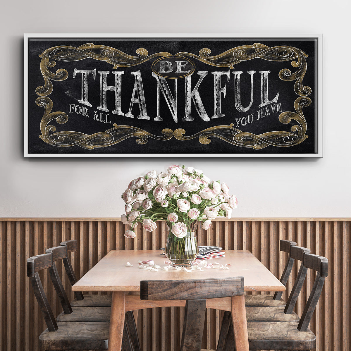 Be Thankful - Floater Framed Canvas Print