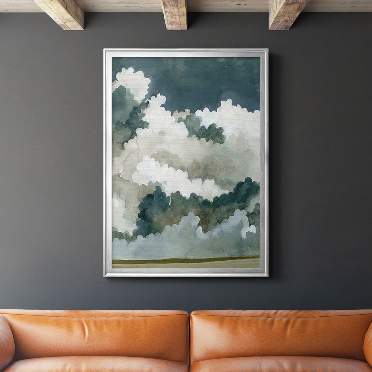 Vast Neutral Sky - Modern Framed Canvas Print