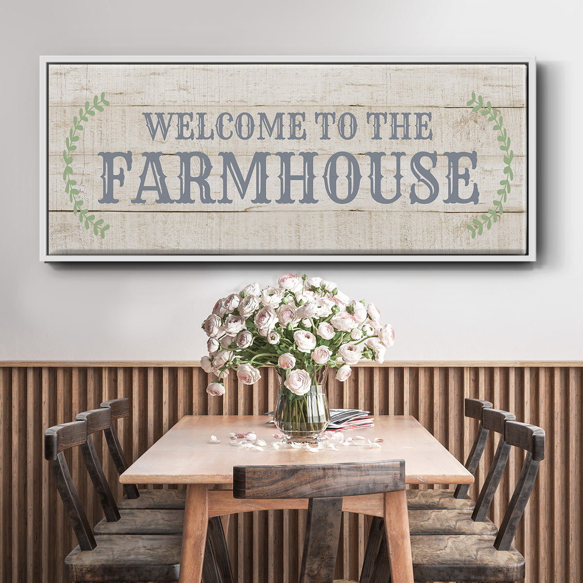 Welcome to the Farmhouse - Floater Framed Canvas Print