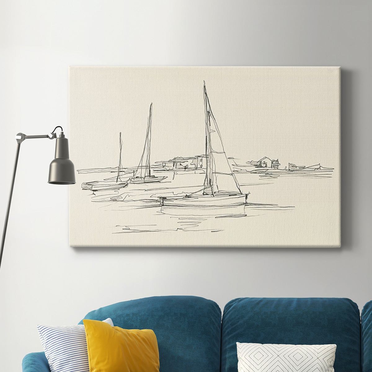 Coastal Contour Sketch I - Canvas Art Print