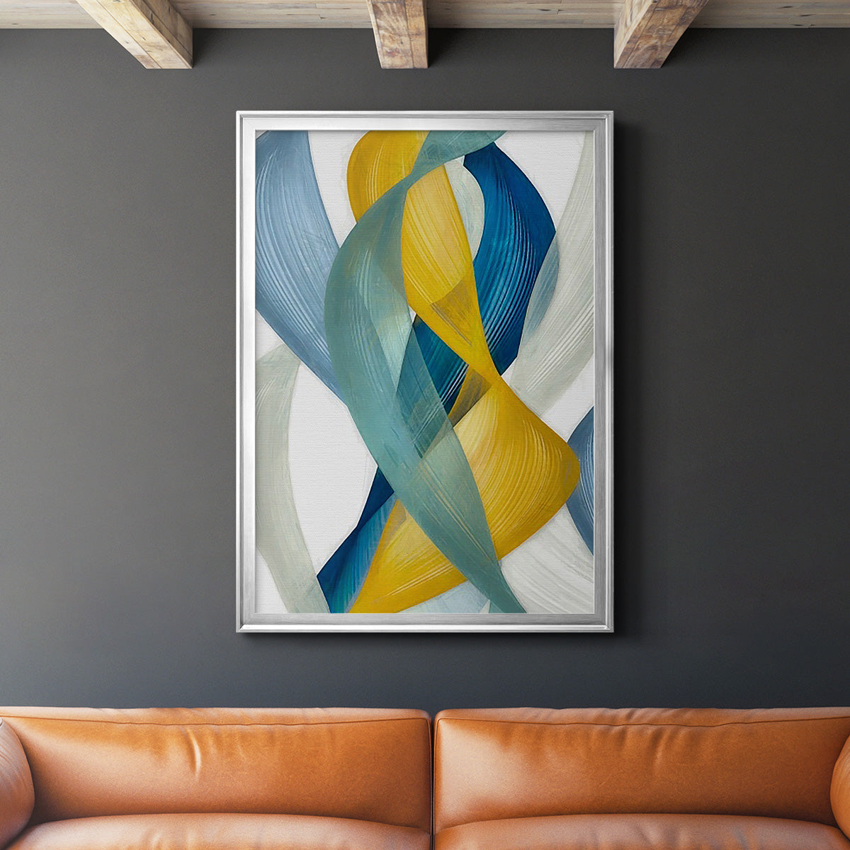 Horizontal Bands I - Modern Framed Canvas Print