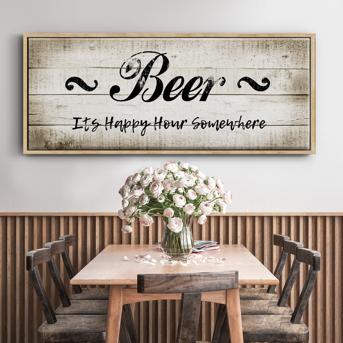 Beer Happy Hour - Floater Framed Canvas Print