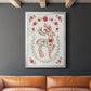 Christmas Folk Reindeer - Modern Framed Canvas Print