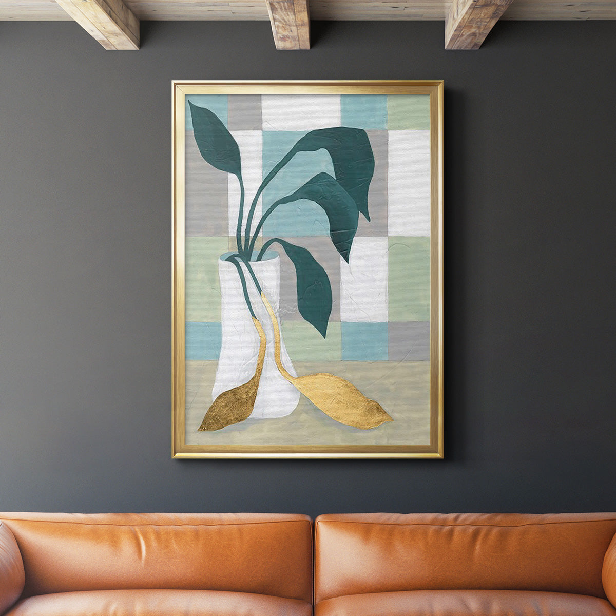 Plant Vased II - Modern Framed Canvas Print