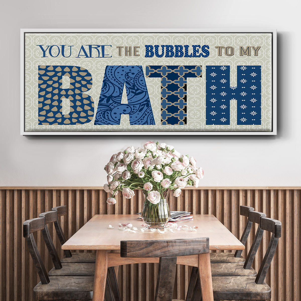 Bath Bubbles - Floater Framed Canvas Print