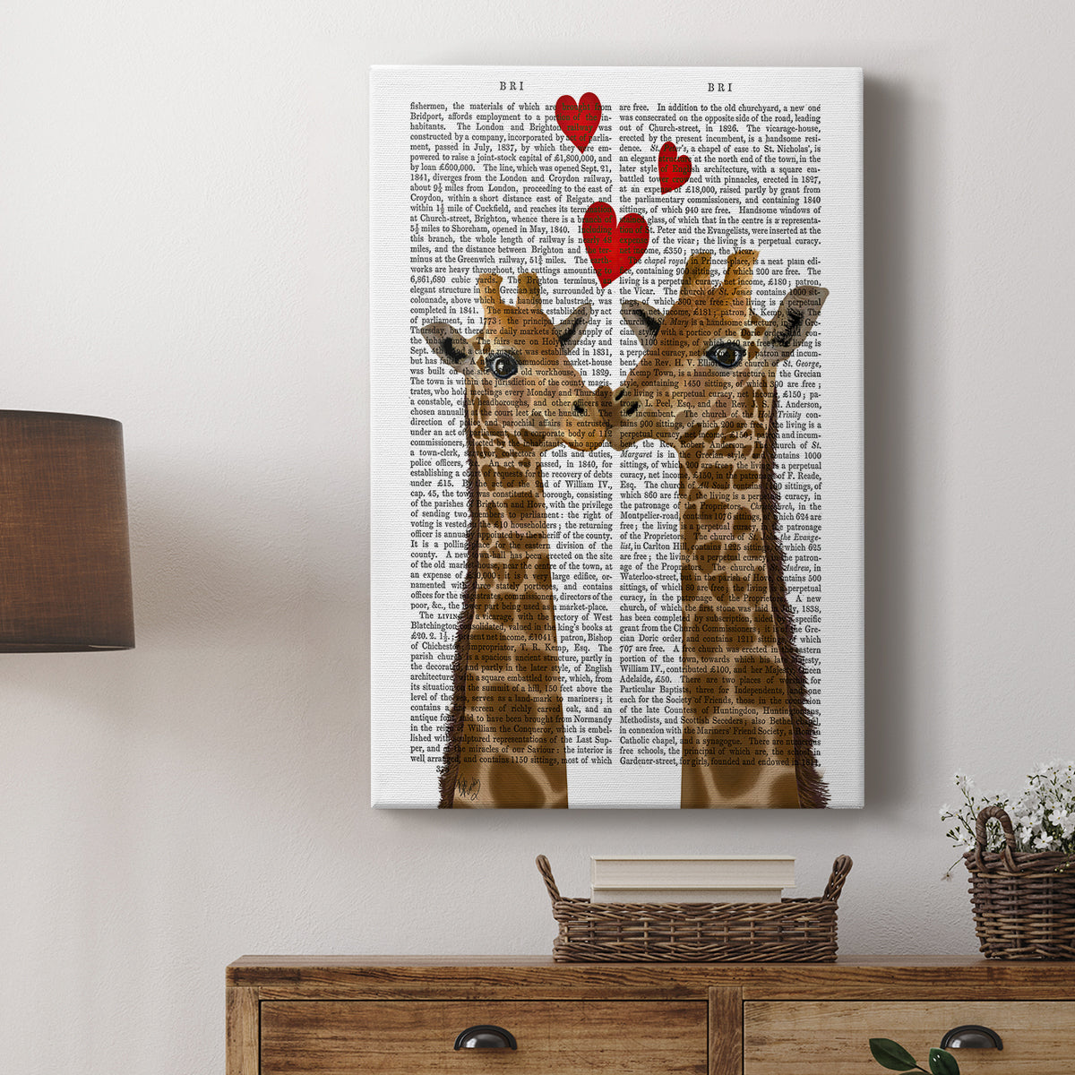 Giraffe Love - Canvas Art Print