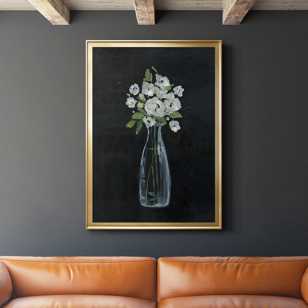 Sophisticated Farm Floral II - Modern Framed Canvas Print