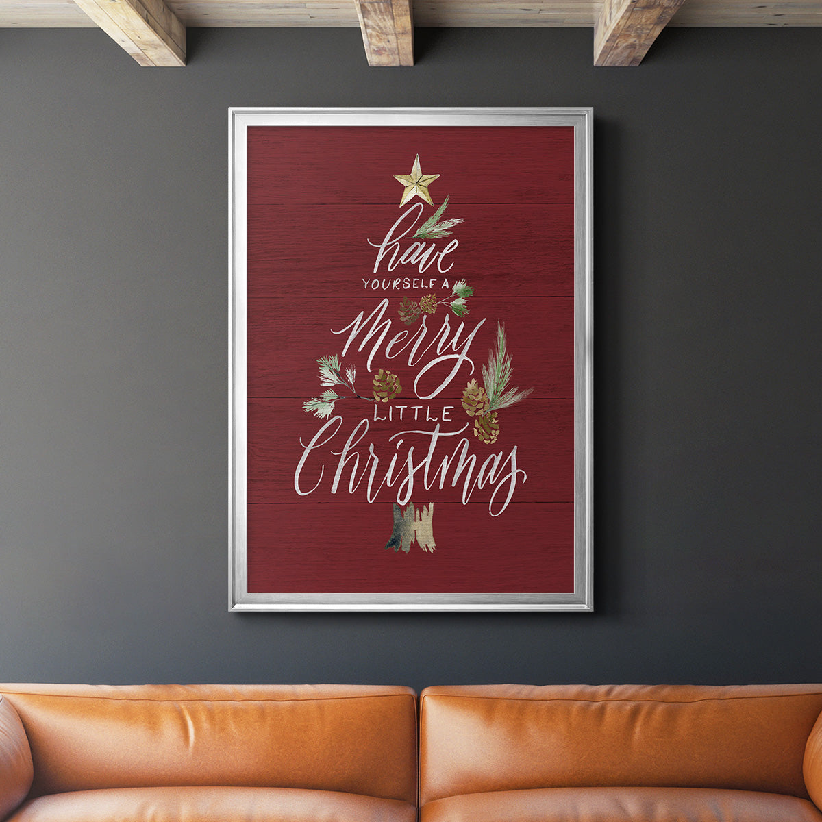 Merry Little Christmas - Modern Framed Canvas Print