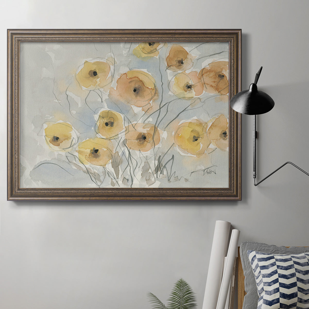 Sunset Poppies I Premium Framed Canvas- Ready to Hang