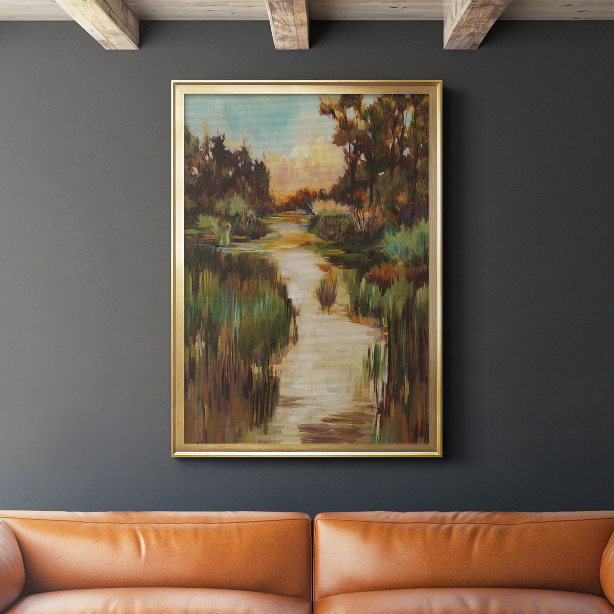 Well Worn Path - Modern Framed Canvas Print