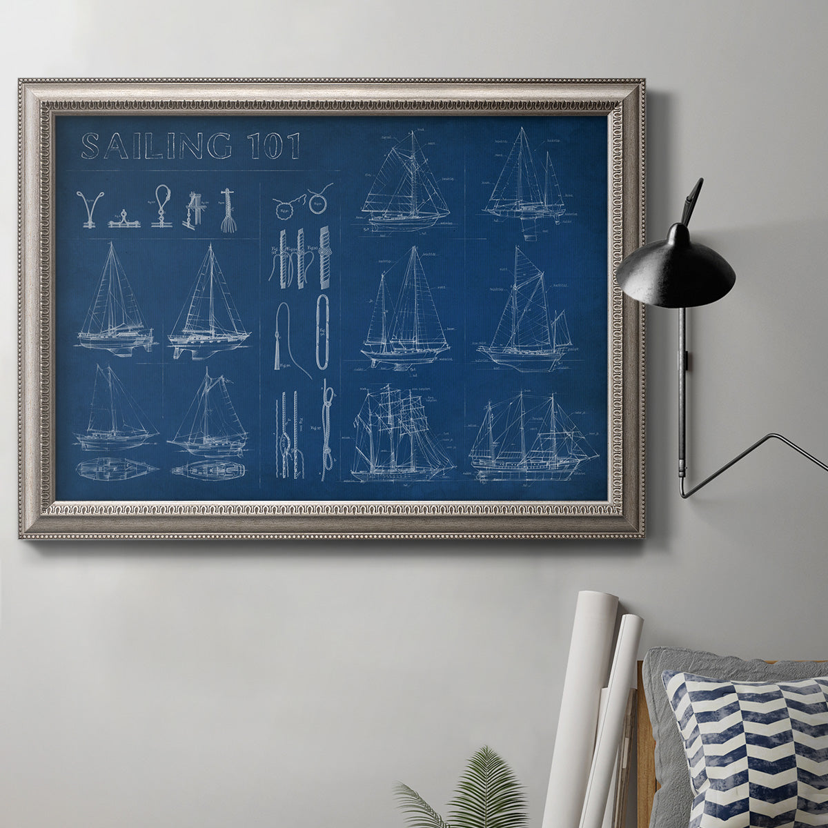 Sailing Infograph Premium Framed Canvas- Ready to Hang