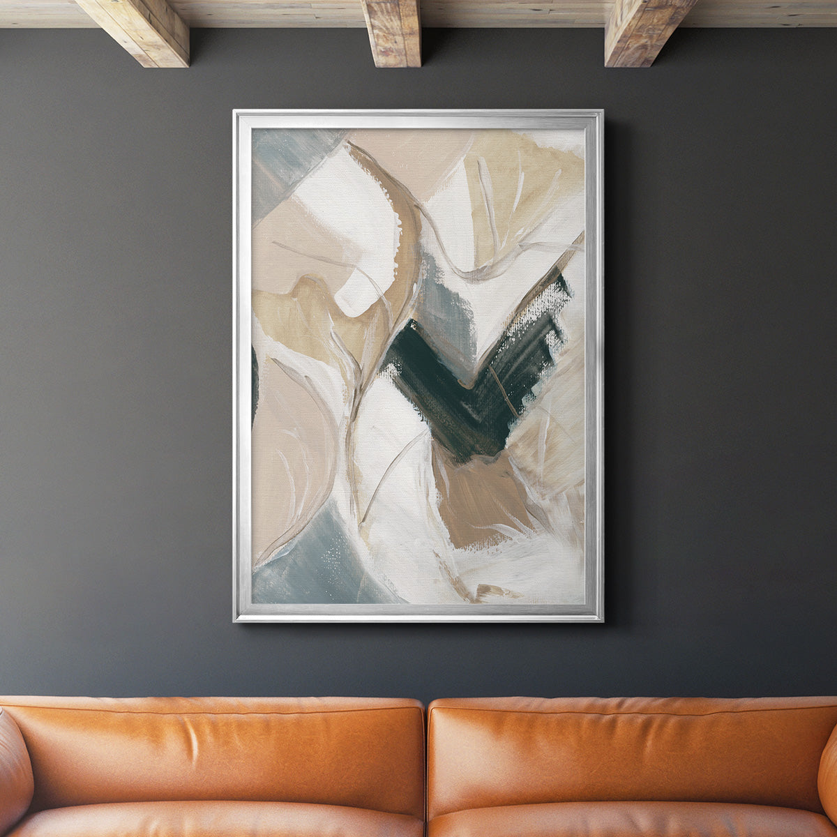 Marble Lines II - Modern Framed Canvas Print