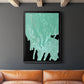 Teal Cascade I - Modern Framed Canvas Print