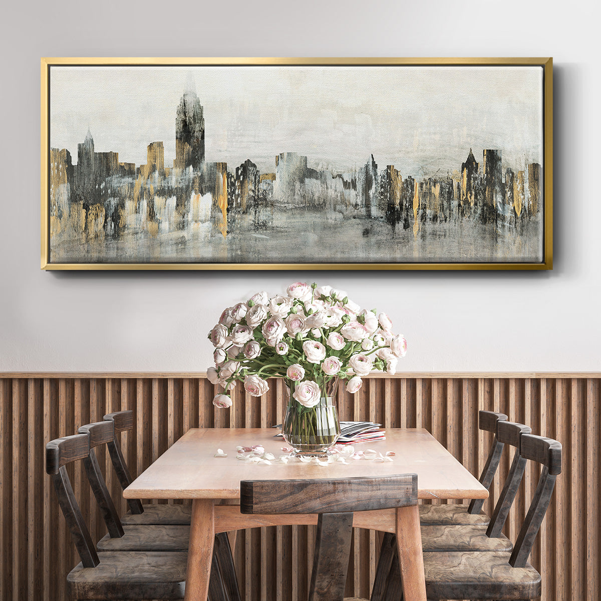 Bright City Lights - Floater Framed Canvas Print