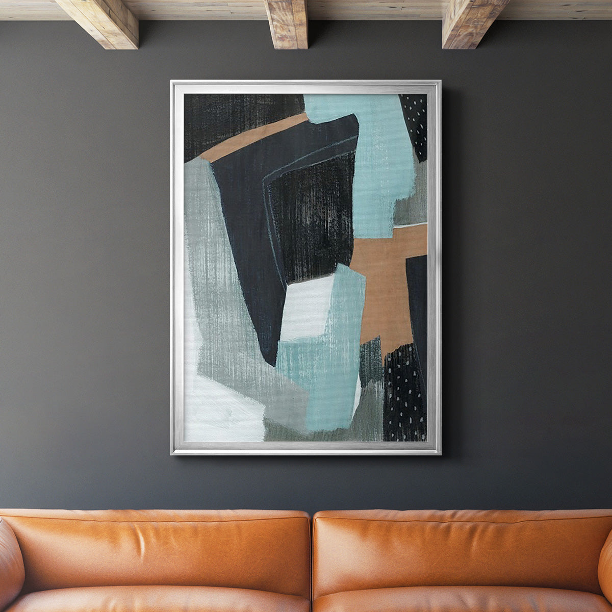 Tangerine Lagoon II - Modern Framed Canvas Print