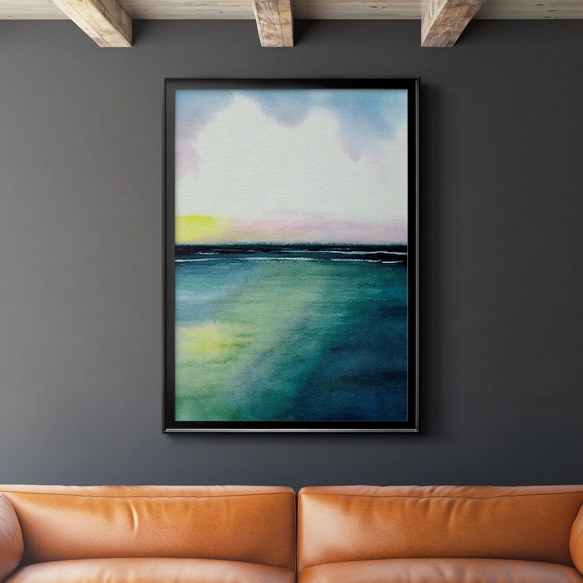 Sherbet Sunset Diptych II - Modern Framed Canvas Print