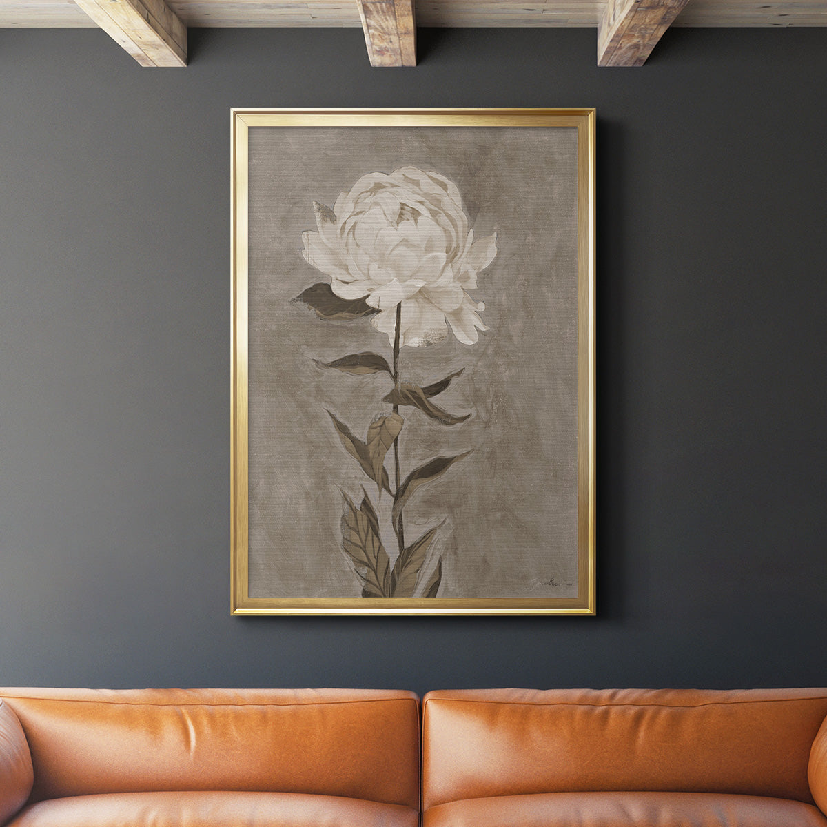 Pretty As A Peony I - Modern Framed Canvas Print