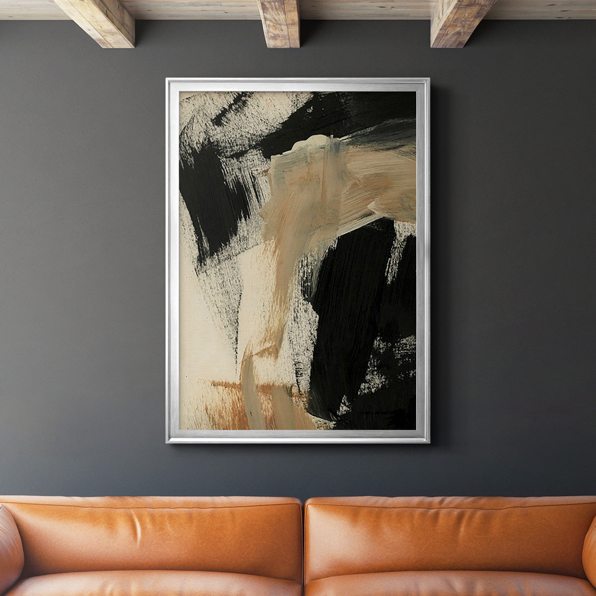 Baked Paintstrokes IV - Modern Framed Canvas Print