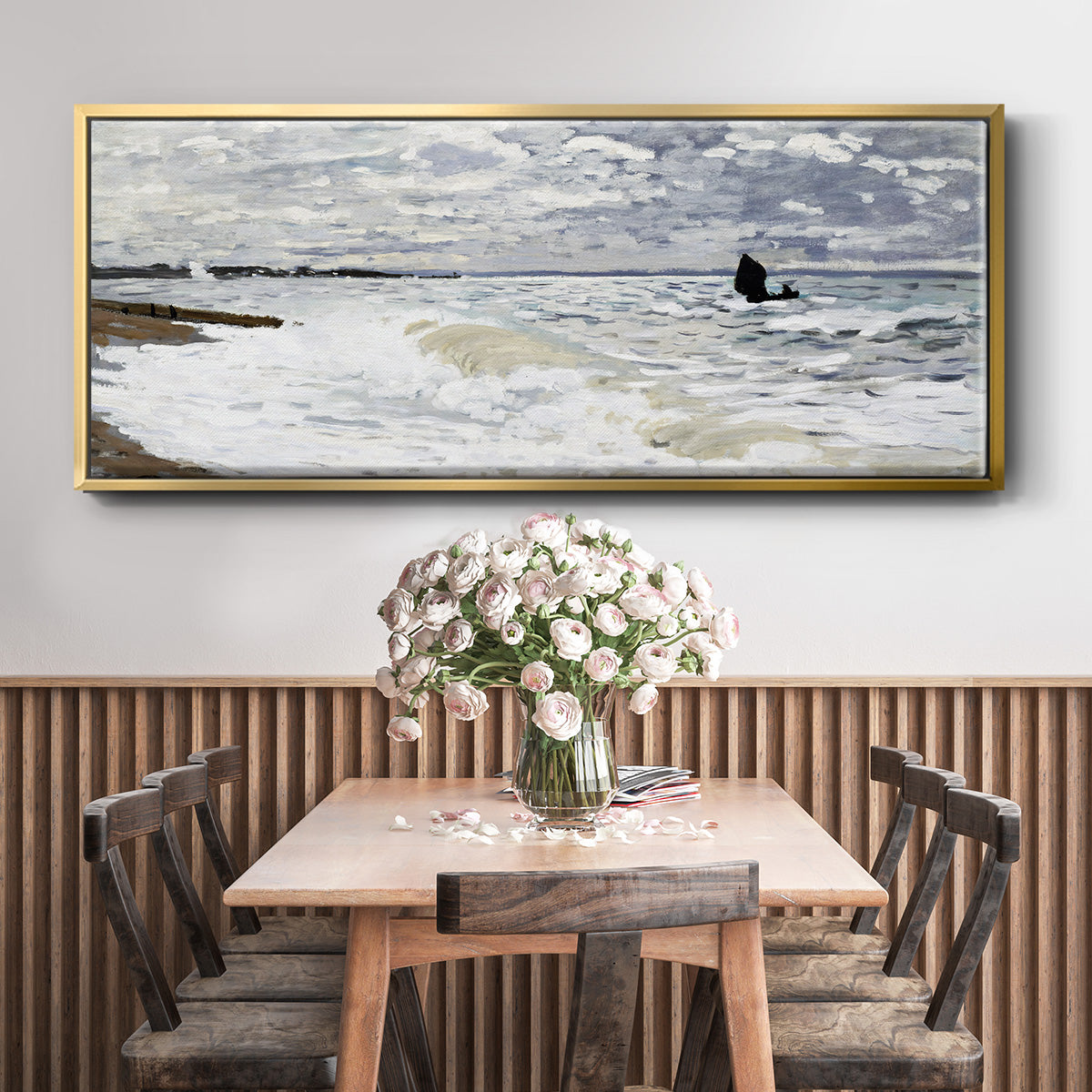 The Sea at Le Havre, 1868 - Floater Framed Canvas Print