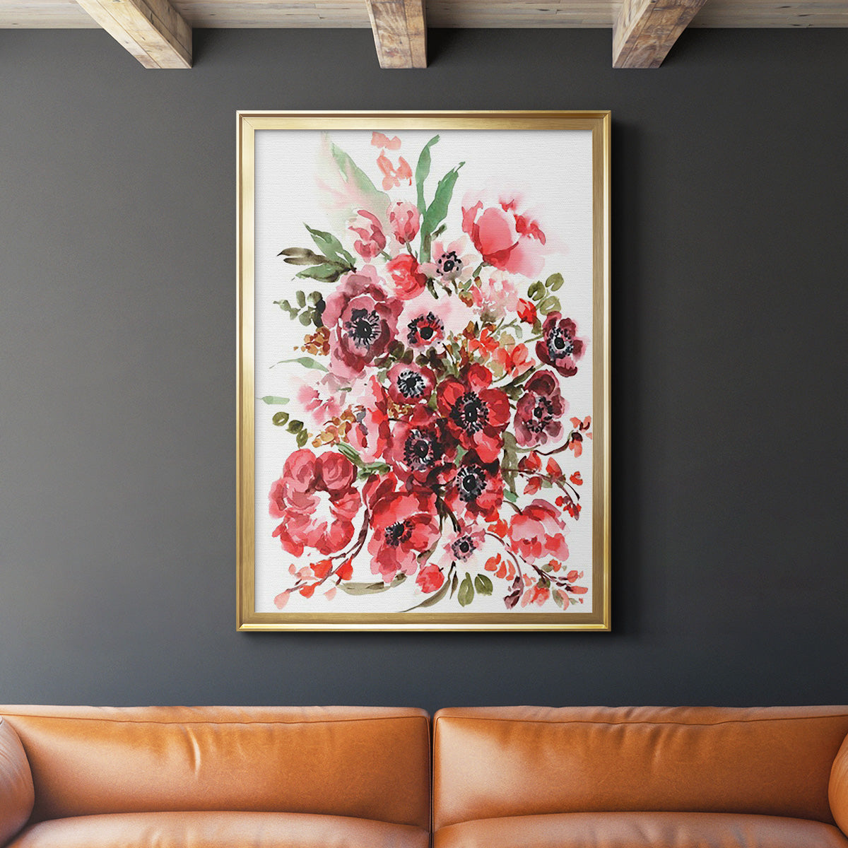 Icelandic Poppies II - Modern Framed Canvas Print
