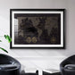 Black Gold Map - Modern Framed Art Print