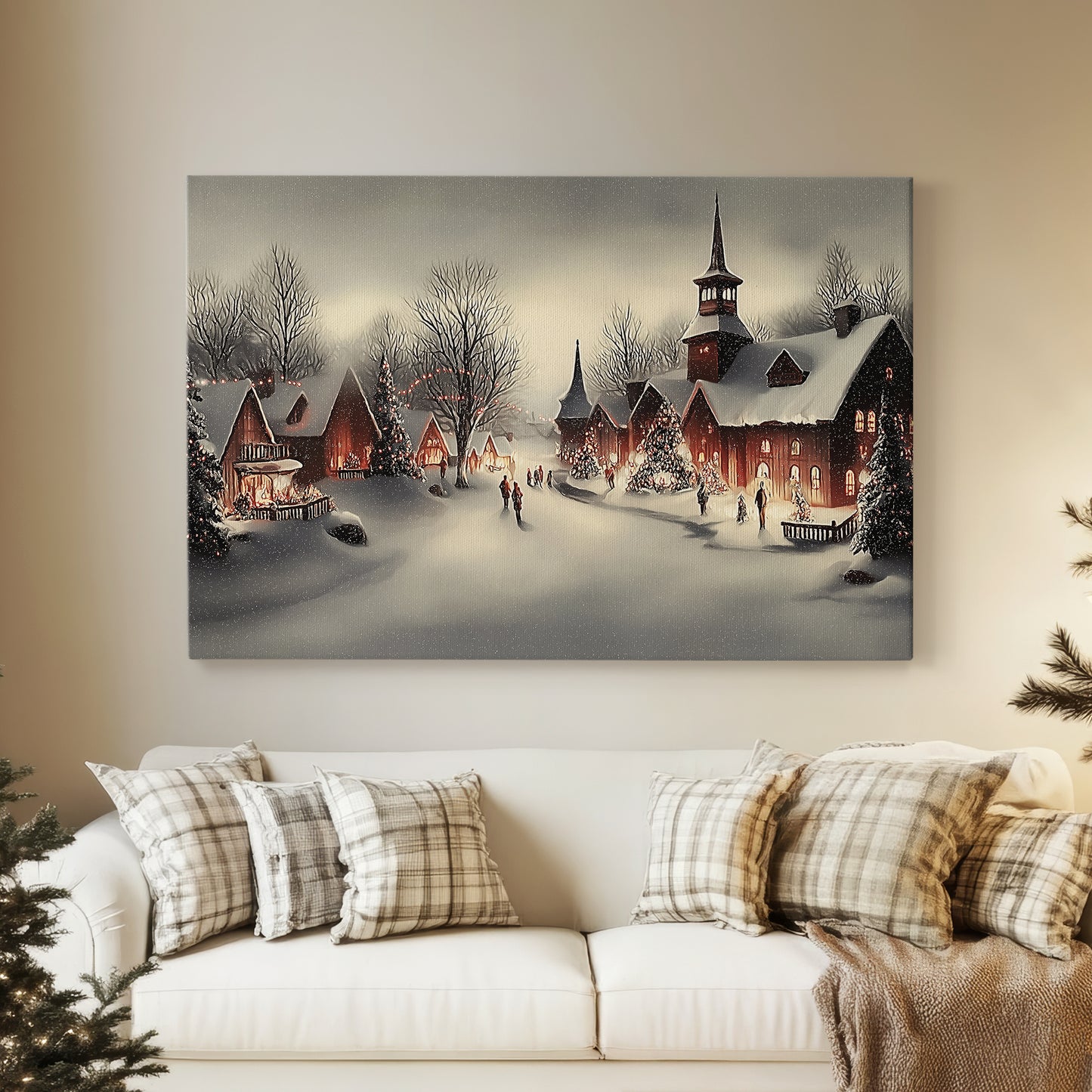 Candlelit Manger Serenade - Canvas Art Print
