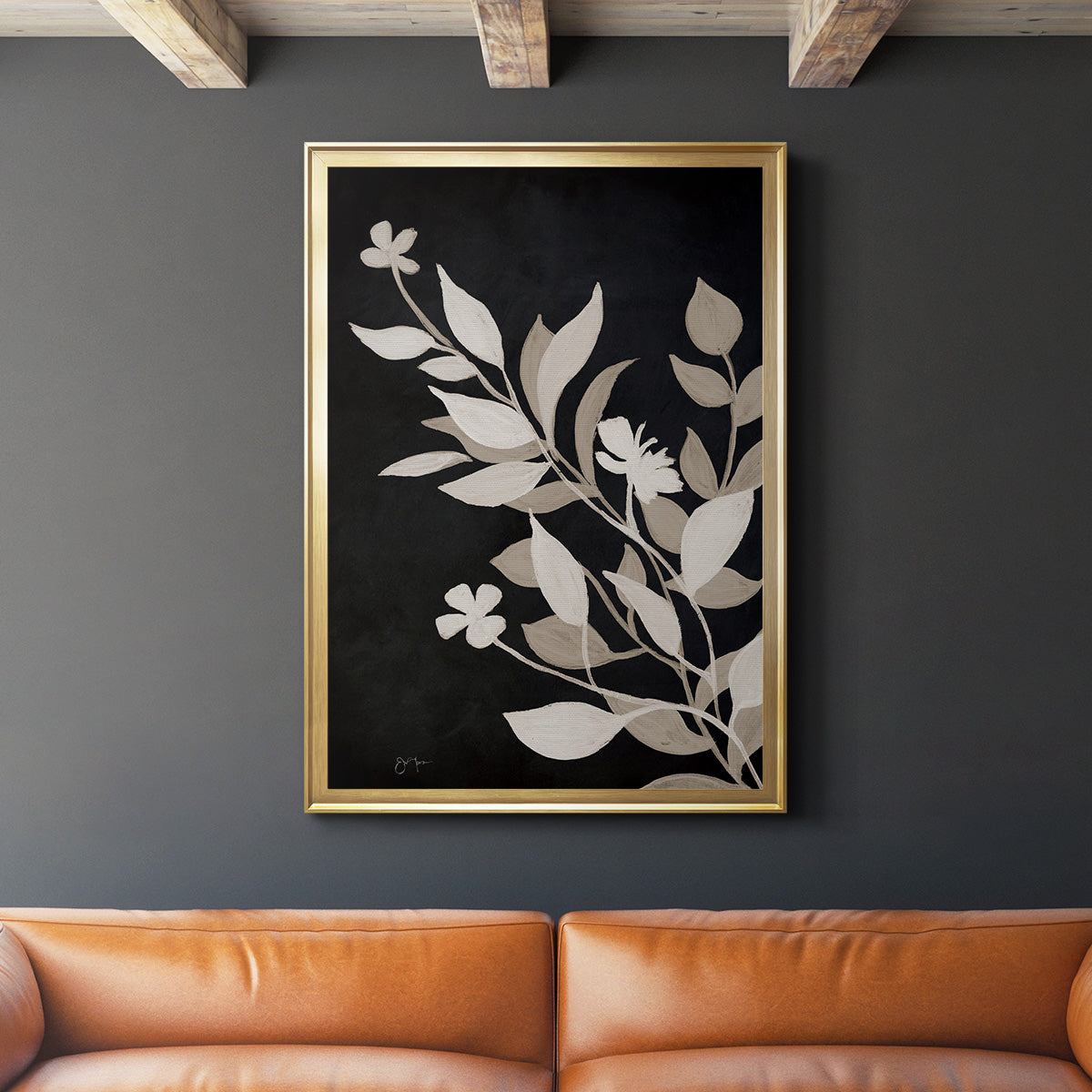 Midnight Silhouette II - Modern Framed Canvas Print