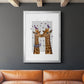 Kissing Giraffes with Birds - Modern Framed Canvas Print